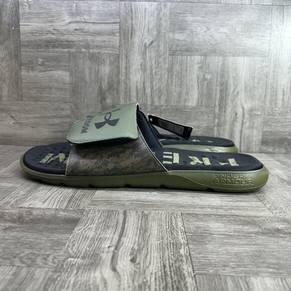UA M Ignite Pro SL Freedom Men's size 18 Olive Green Slides - Picture 5 of 8
